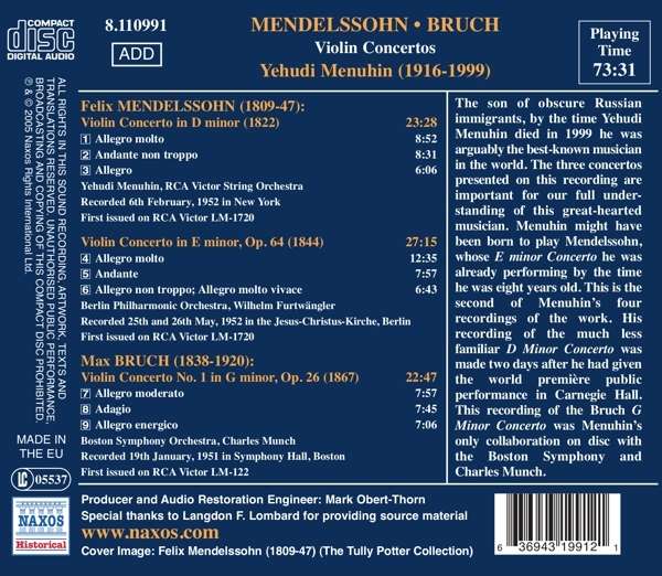 Bruch / Mendelssohn: Violin Concertos - slide-1