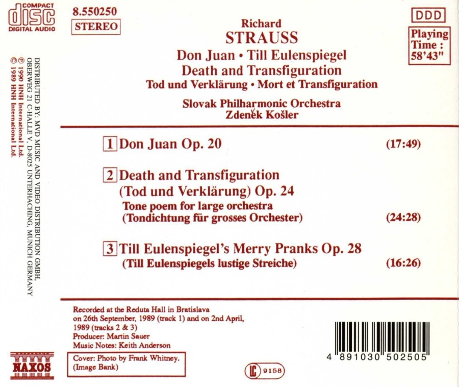 Strauss R.: Don Juan, Till Eulenspiegel, Death and Transfiguration - slide-1