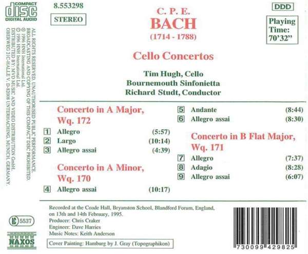 Bach C.P.E.: Cello Concertos - slide-1