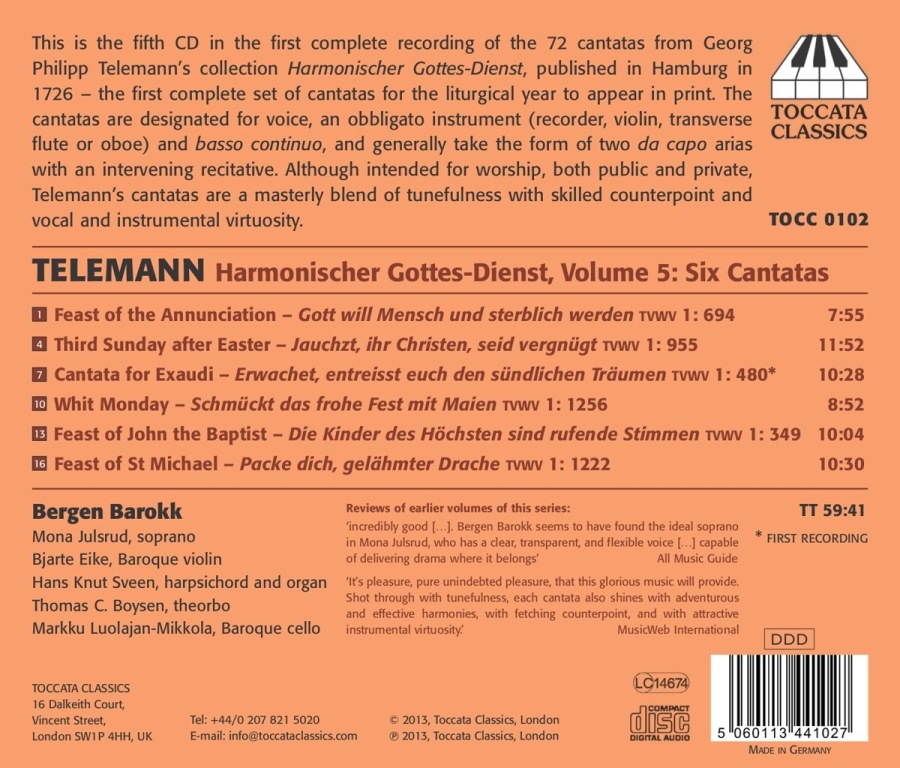Telemann: Harmonischer Gottes-Dienst Vol. 5 - Cantatas - slide-1