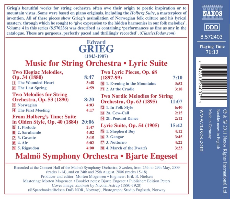 GRIEG: Music for String Orchestra - From Holberg’s Time, Lyric Suite - slide-1