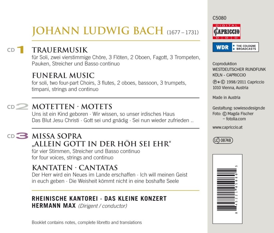 Bach, J.L: Trauermusik, Motets, Cantats, Missa Brevis - slide-1