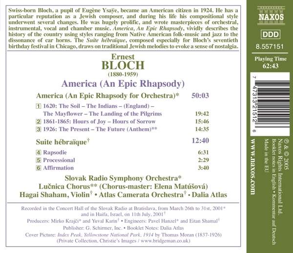 BLOCH: America; Suite Hebraique - slide-1