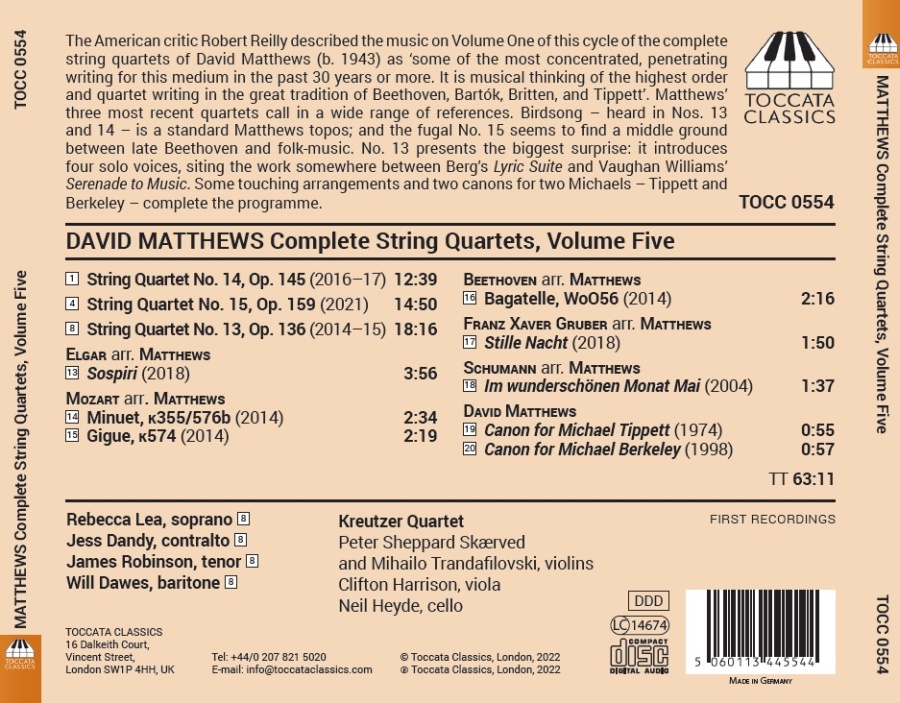 Matthews: Complete String Quartets Vol. 5 - slide-1