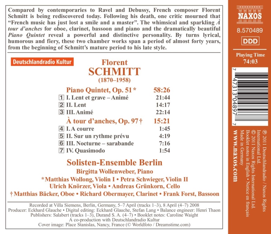 Schmitt: Piano Quintet op. 51, À tour d’anches, Op. 97 - slide-1
