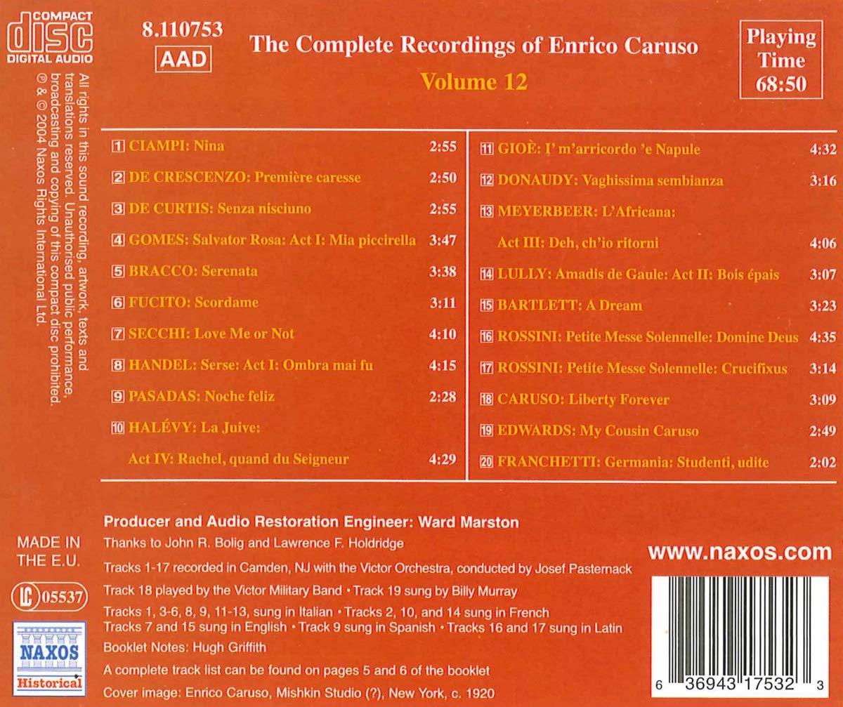 Enrico Caruso:The Complete Recordings Vol.12 - slide-1