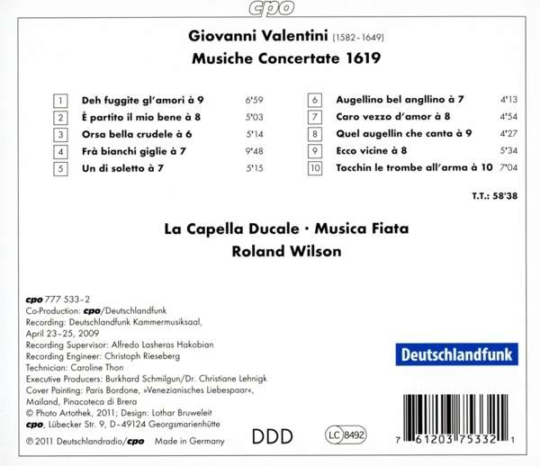 Valentini: Musiche Concertate 1619 (madrygały z III księgi) - slide-1