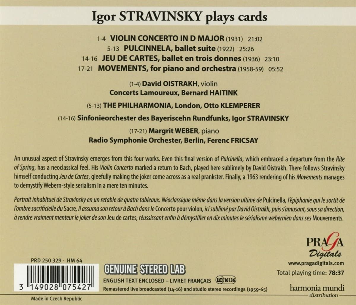 Stravinsky in 4 deals - Violin Concerto Pulcinella Jeu de cartes - slide-1