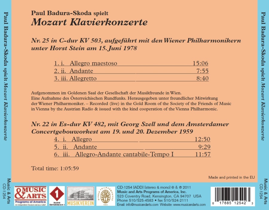 Paul Badura-Skoda plays Mozart: Piano Concertos 22, 25 - slide-1