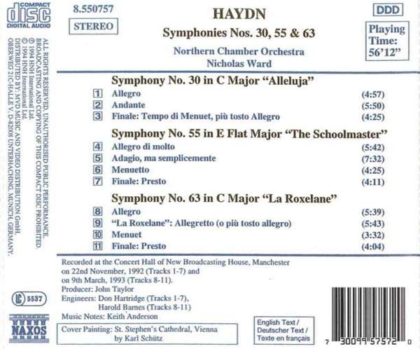 HAYDN: Symphonies 30, 55, 63 - slide-1