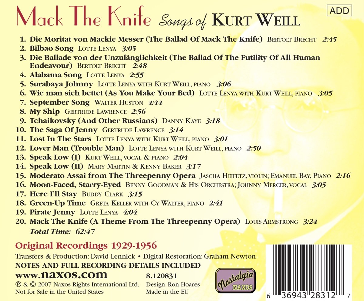 Mack The Knife - Songs of Kurt Weill - slide-1