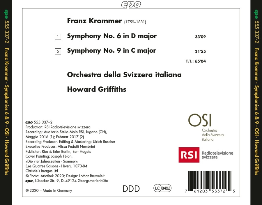 Krommer: Symphonies 6 & 9 - slide-1