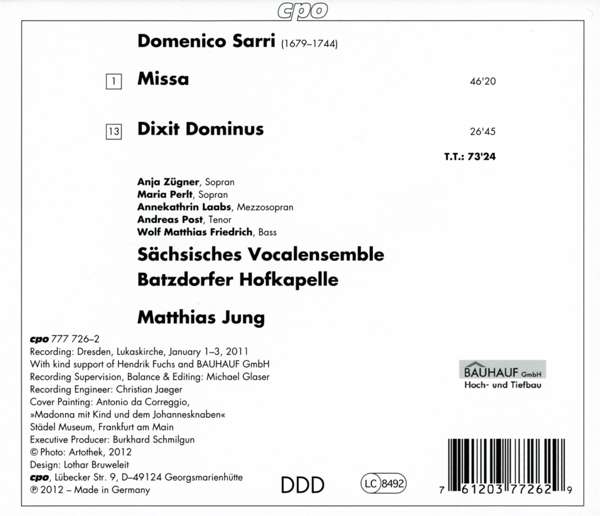 Sarri: Dixit Dominus, Missa - slide-1
