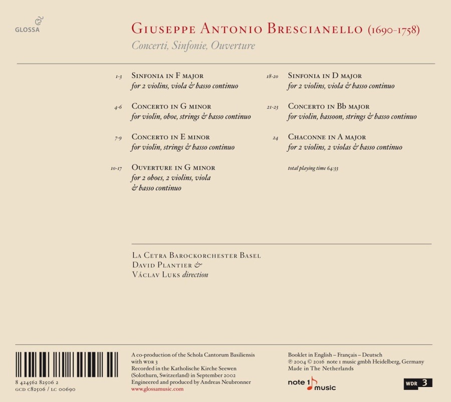 Brescianello: Concerti, Sinfonie, Ouverture - slide-1