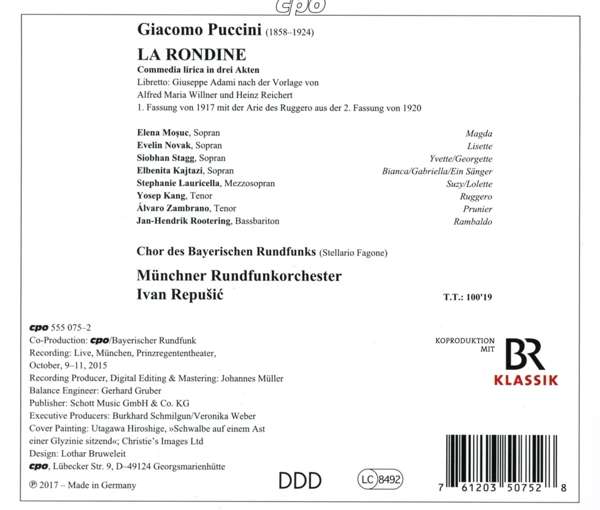 Puccini: La Rondine, Commedia lirica in three acts - slide-1