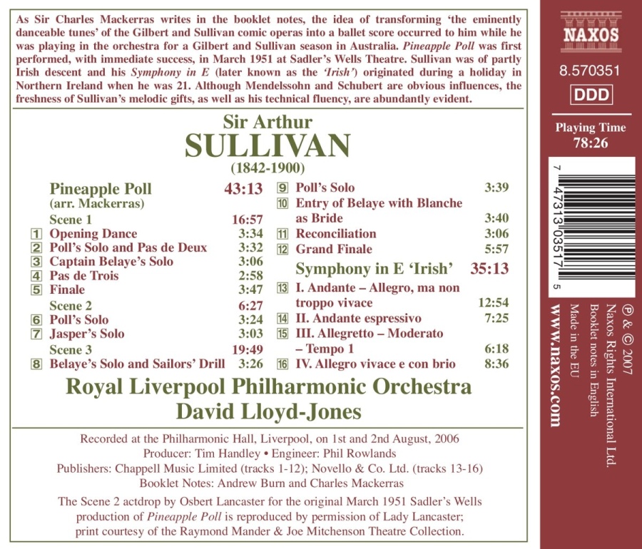 Sullivan: Pineapple Poll, Irish Symphony - slide-1