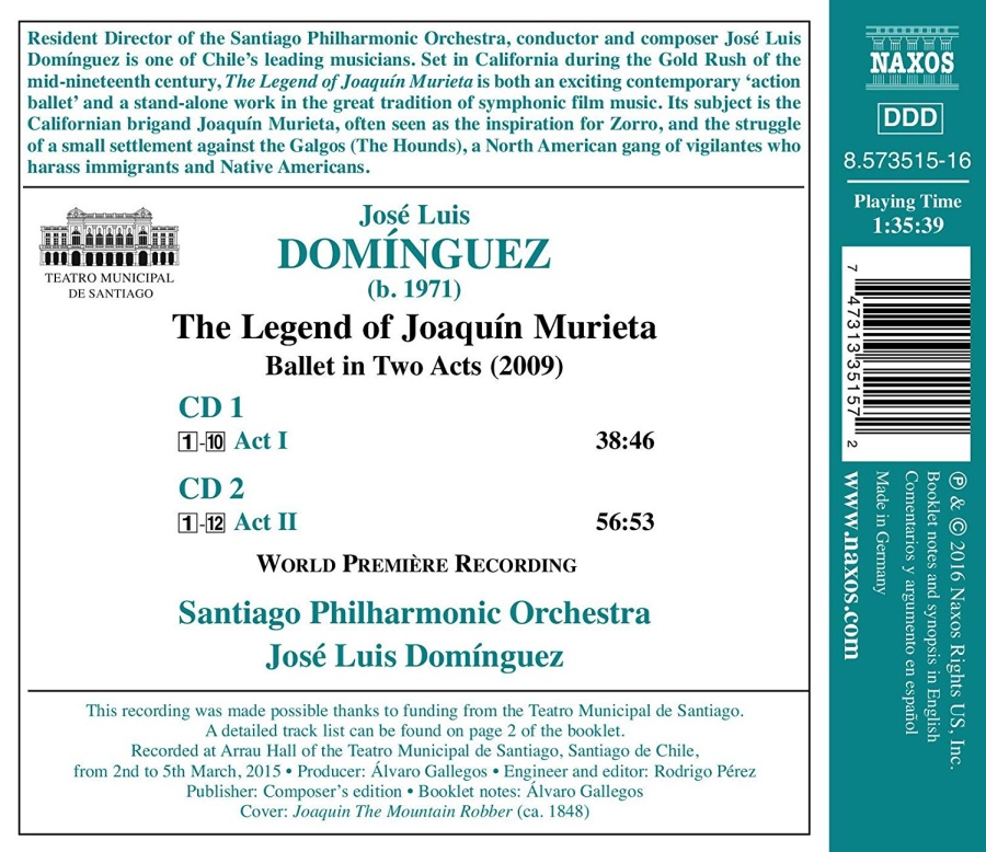Domínguez: Legend of Joaquín Murieta - Ballet in Two Acts - slide-1