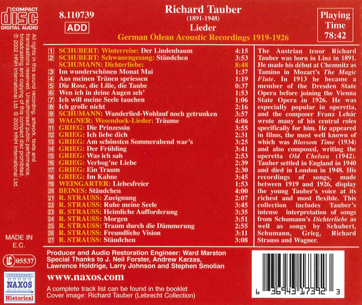 Richard Tauber sings Lieder vol.1 - slide-1