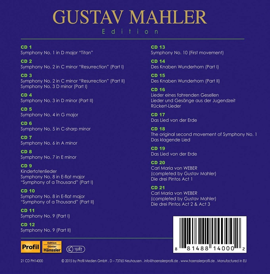 Mahler Edition - symfonie, pieśni - slide-1