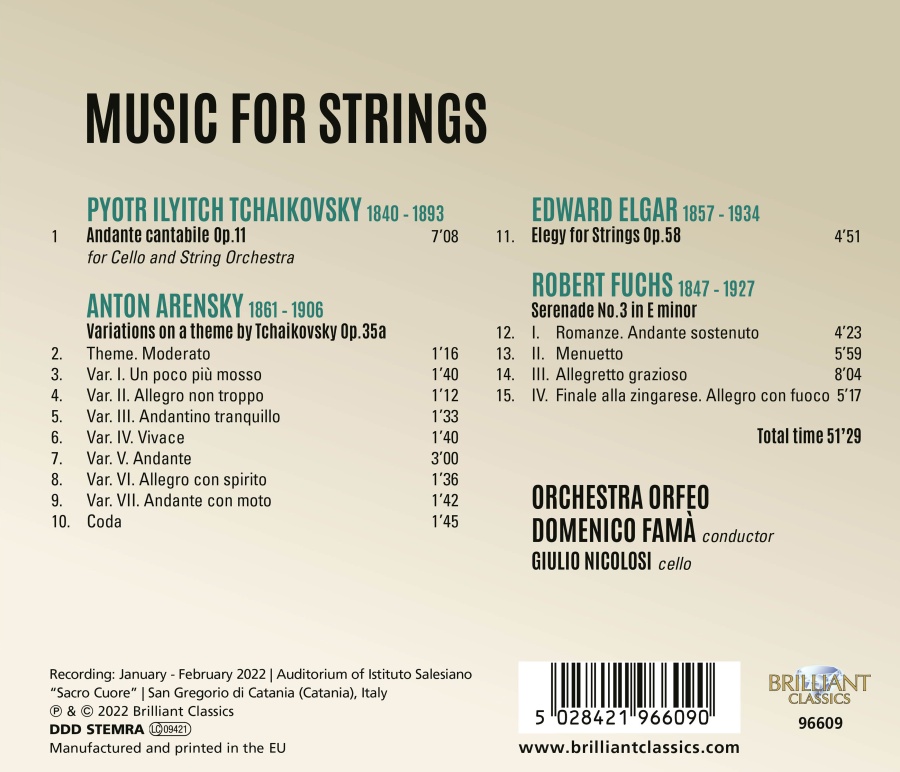 Tchaikovsky, Arensky, Elgar & Fuchs: Music for Strings - slide-1