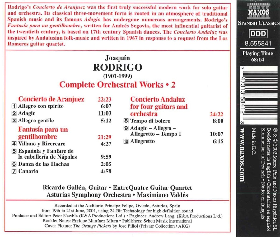 RODRIGO: Concierto de Aranjuez; Concierto Andaluz (Complete Orchestral Works, Vol. 2) - slide-1
