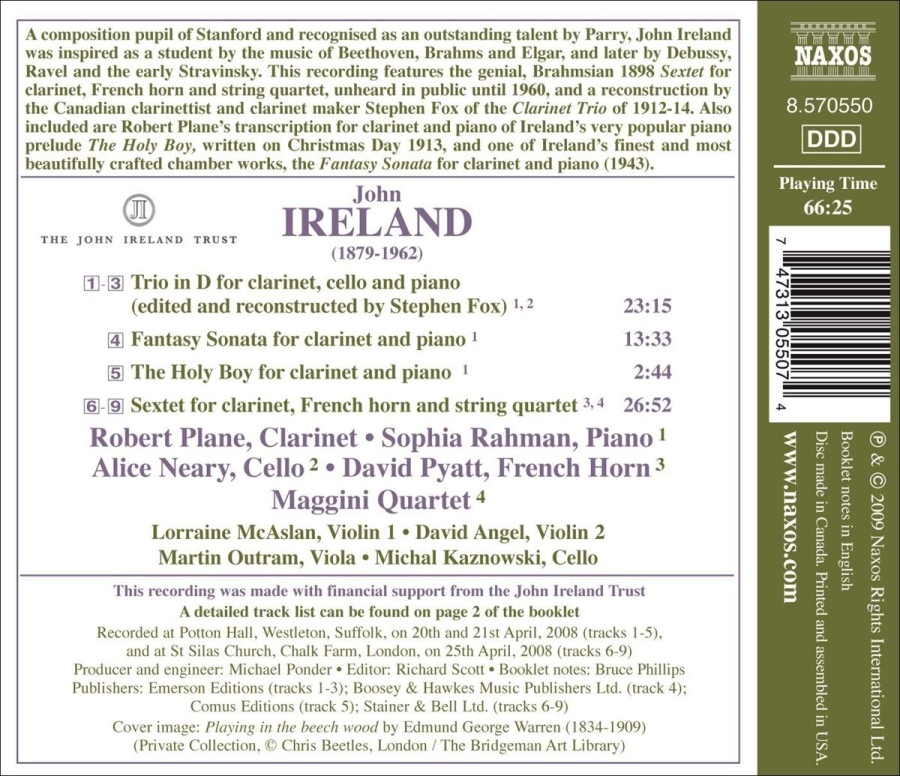 IRELAND: Sextet, Clarinet Trio, Fantasy Sonata, The Holy Boy - slide-1
