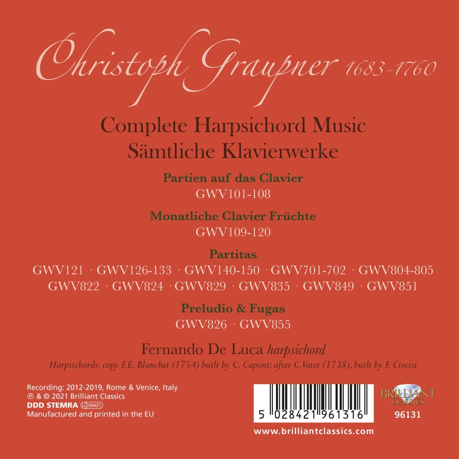 Graupner: Complete Harpsichord Music - slide-1