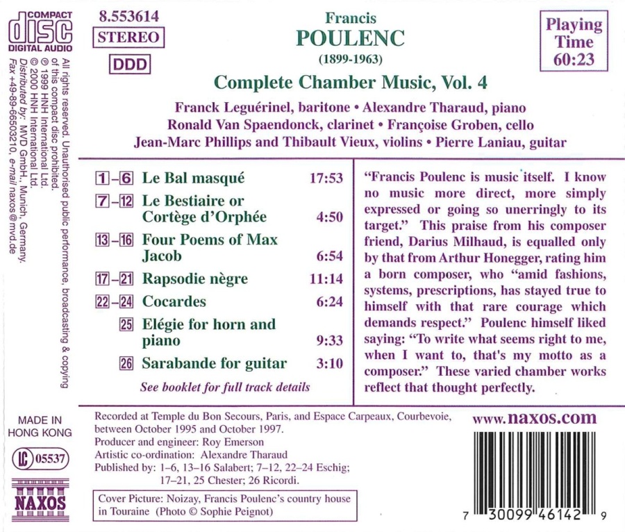 POULENC: Complete Chamber Music, Vol. 4 - slide-1