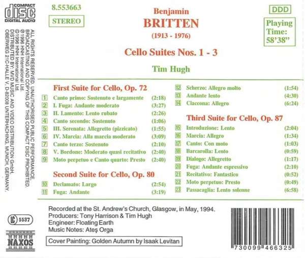 BRITTEN: Cello Suites 1 - 3 - slide-1