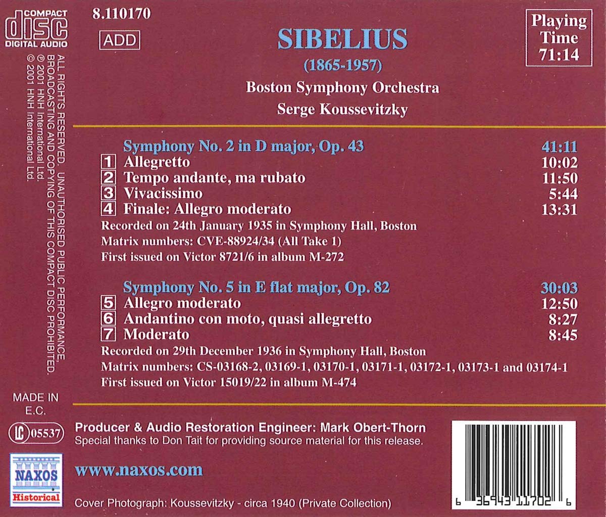 SIBELIUS: Symphonies nos. 2 & 5 - slide-1