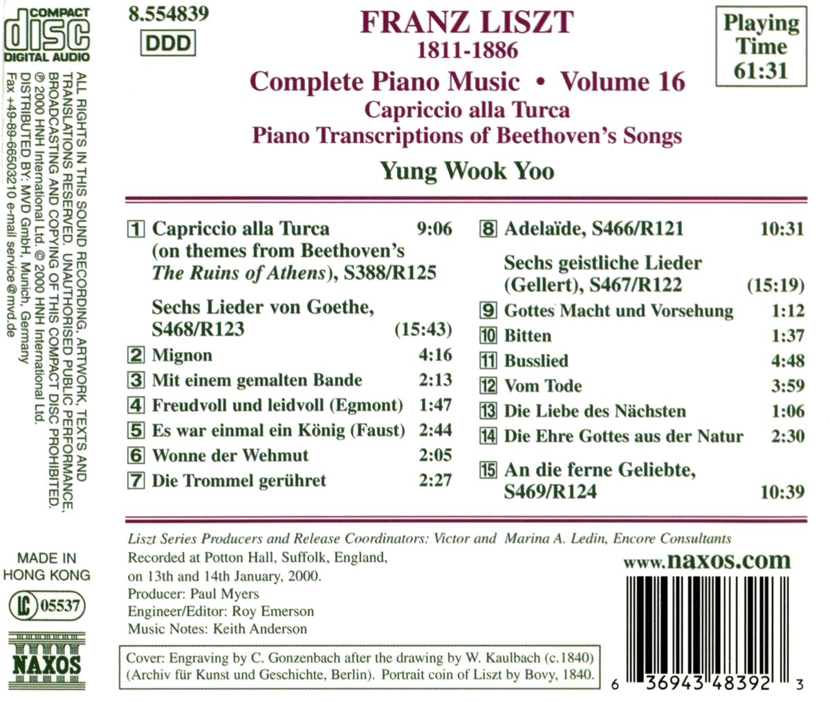 LISZT: Piano Music vol.16 - slide-1