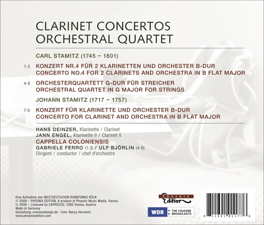 Stamitz: Clarinet Concertos, Orchestral Quartet - slide-1