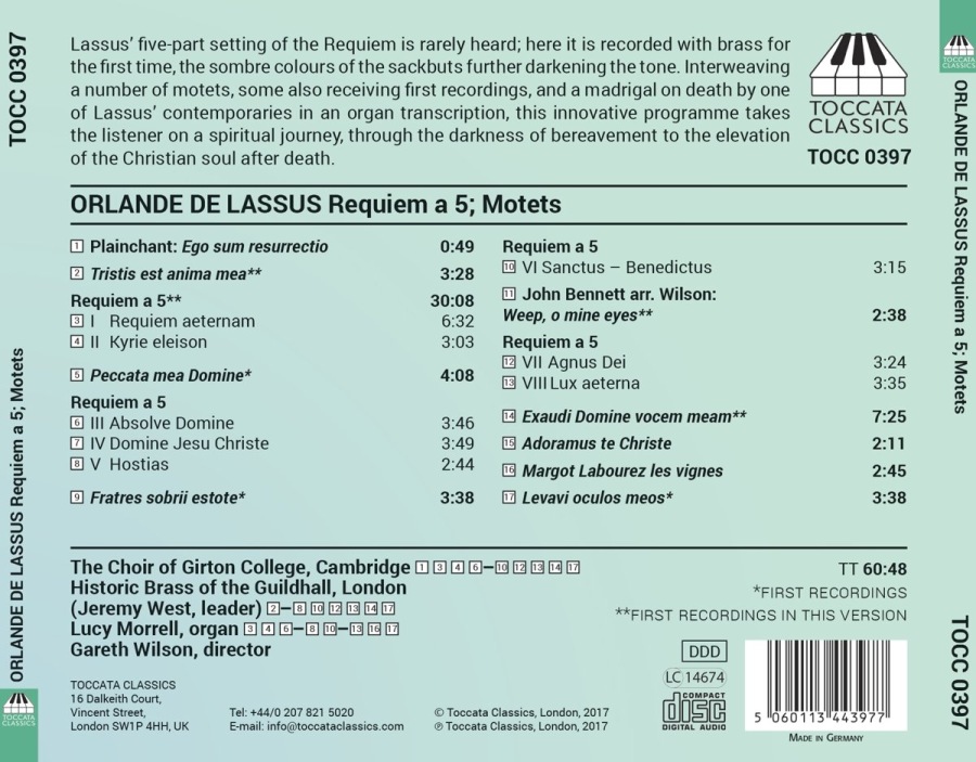 Lasso: Requiem a 5; Motets - slide-1