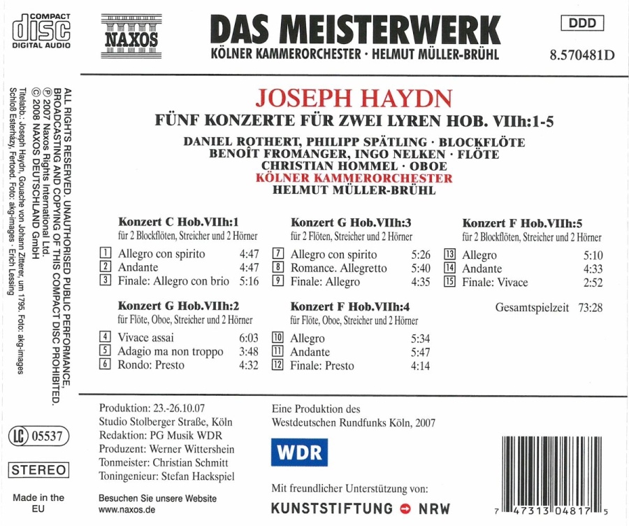 Haydn: Concertos for Two Lire Organizzate arr. for 2 recorders, 2 flutes, flute/oboe - slide-1