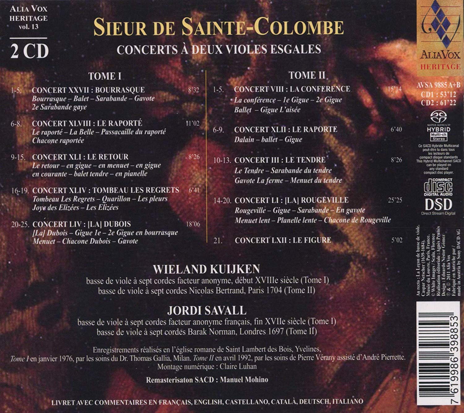Mr de Ste Colombe: Concerts à deux violes esgales - slide-1