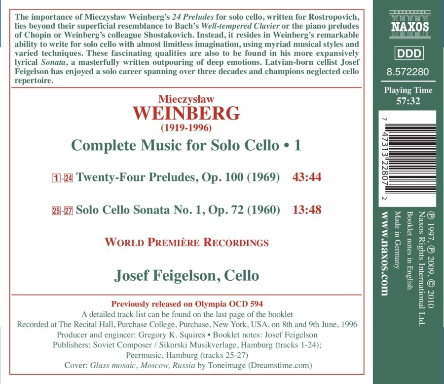 Weinberg: Music for Solo Cello Vol. 1 - 24 Preludes, Solo Cello Sonata No. 1 - slide-1