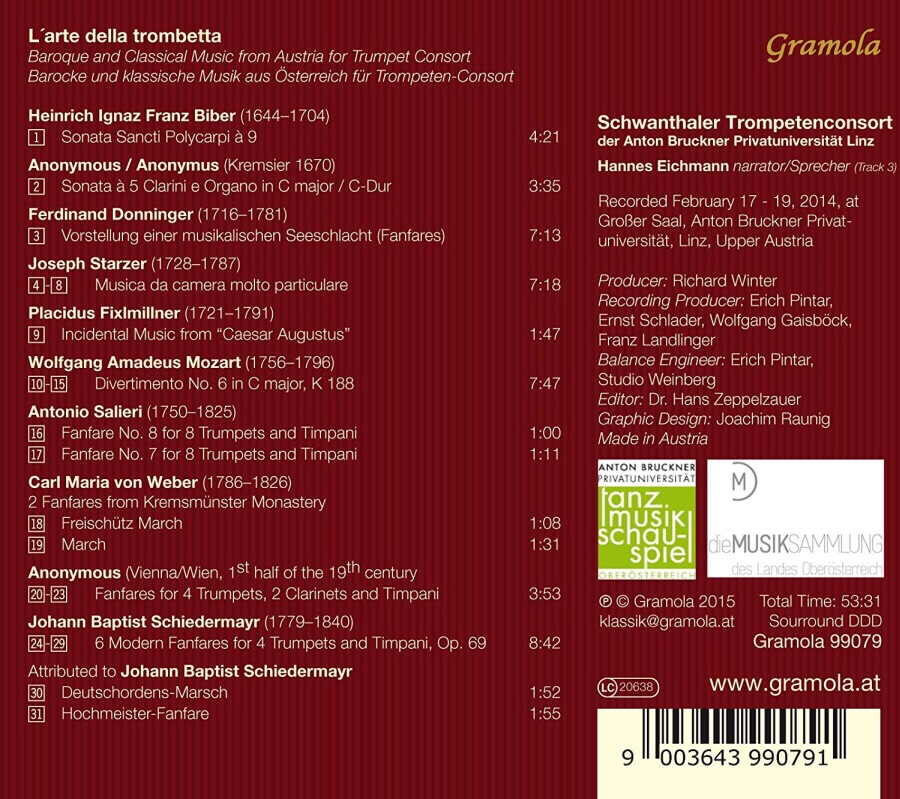L´arte della trombetta Baroque and Classical Music from Austria for Trumpet Consort - slide-1