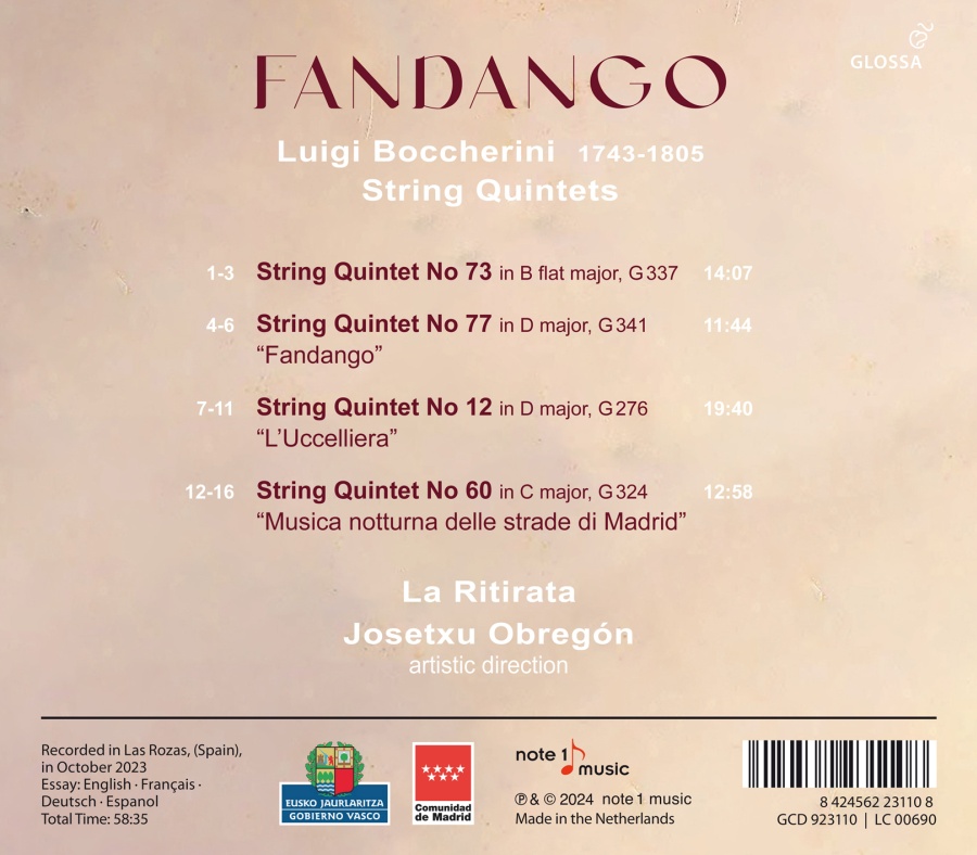 Fandango - Boccherini: String Quintets - slide-1