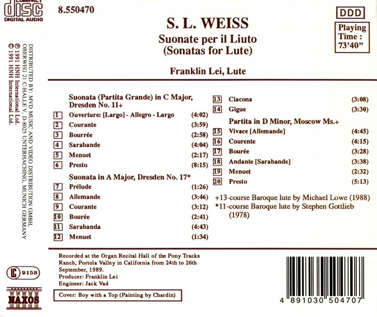 Weiss: Lute Sonatas Nos. 12 and 39, Lute Partita in D Minor - slide-1
