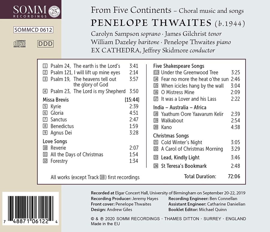 Thwaites: From Five Continents - Choral Music and Songs - slide-1
