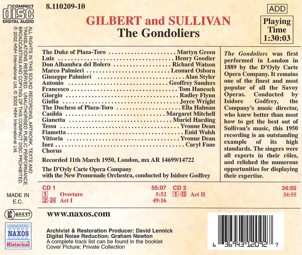 GILBERT and SULLIVAN: The Gondoliers - slide-1