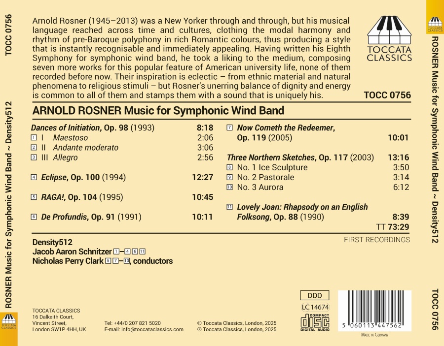 Rosner: Music for Symphonic Wind Band - slide-1