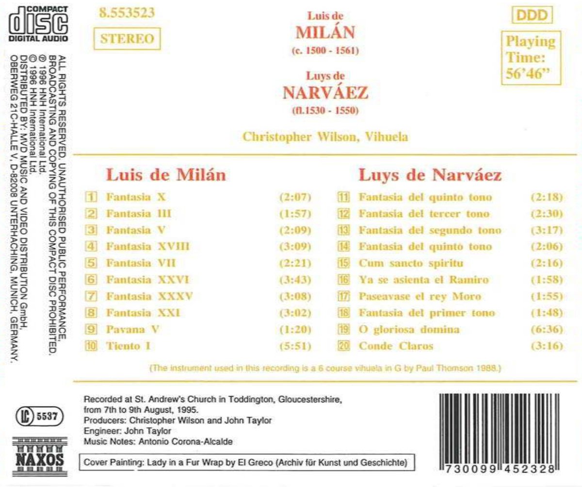 MILAN/NARVAEZ: Music for Vihuela - slide-1
