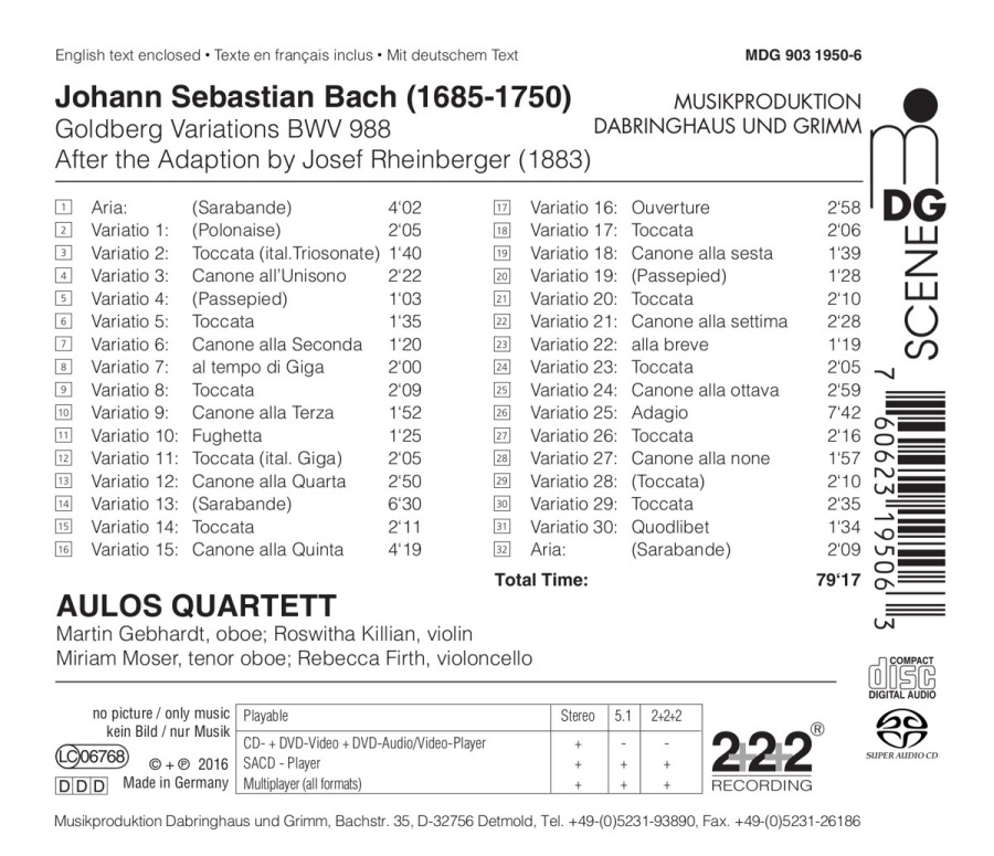 Bach: Goldberg Variations BWV988 (after J. Rheinberger) - slide-1