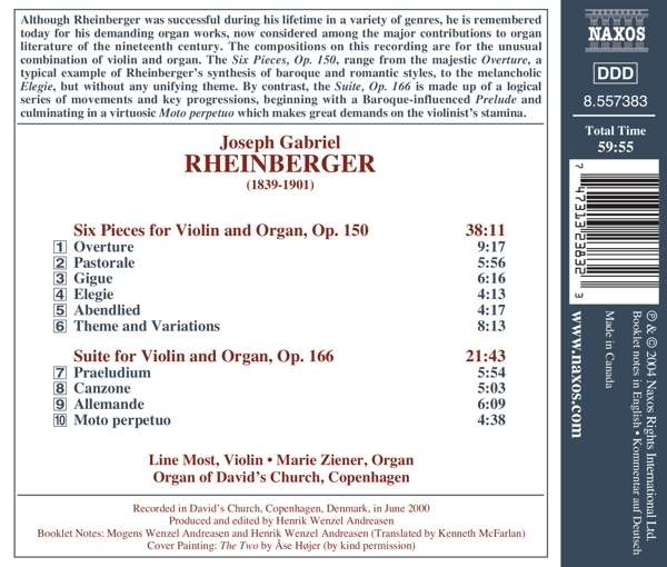 RHEINBERGER: Six Pieces for Violin and Organ; Suite for Violin and Organ - slide-1