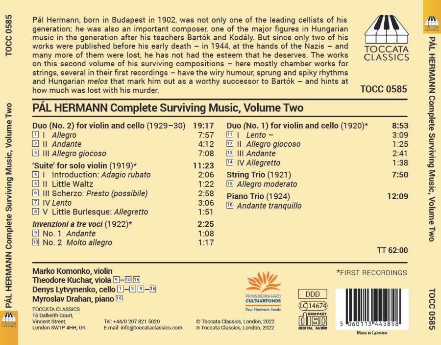 Hermann: Complete Surviving Music Vol. 2 - Chamber and Instrumental Music - slide-1