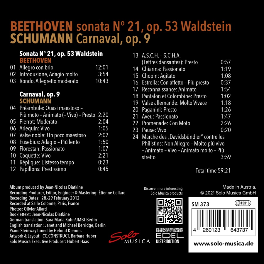 Beethoven: Sonata "Waldstein"; Schumann: Carnaval - slide-1