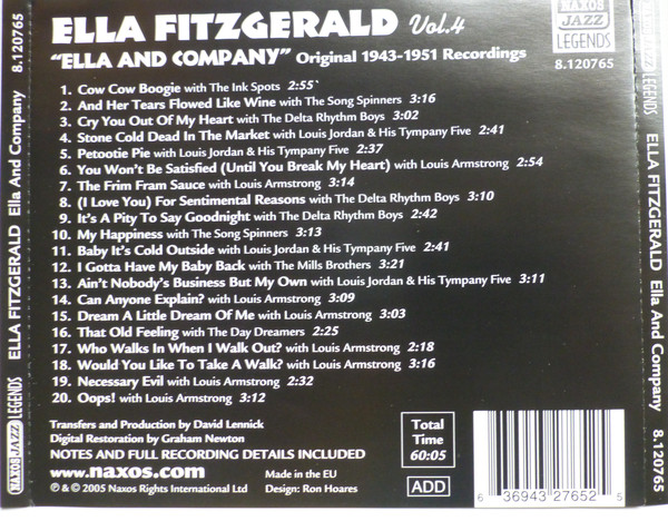 Ella Fitzgerald ‎– Ella And Company Vol.4 Original 1943-51 Recordings - slide-1