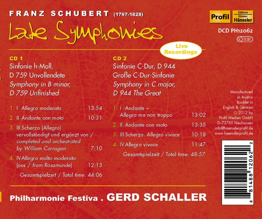 Schubert: Late Symphonies Nos. 8 & 9 - slide-1