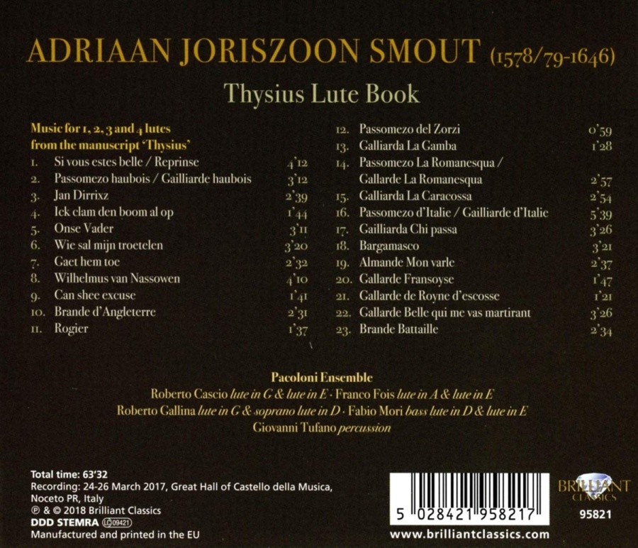Adriaan Smout: Thysius Lute Book - slide-1